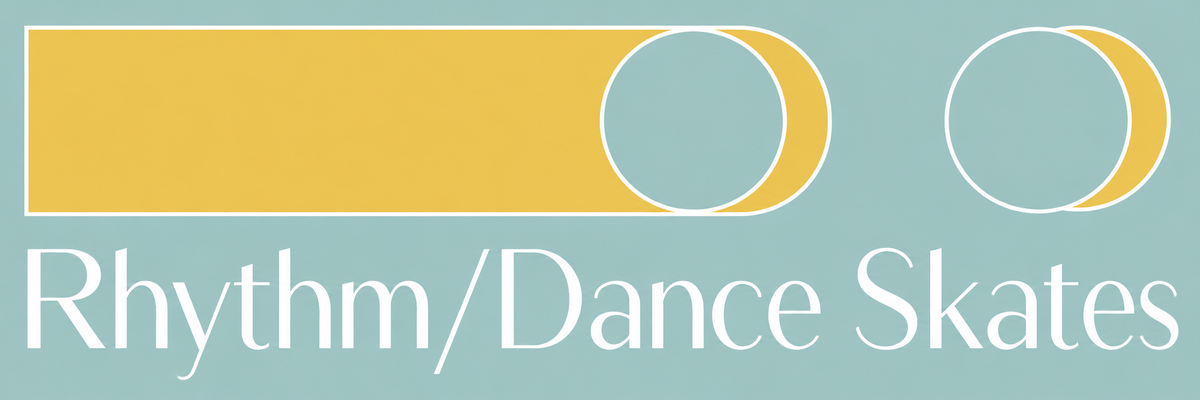 Rhythm/Dance Skates — teal and yellow retro collection banner