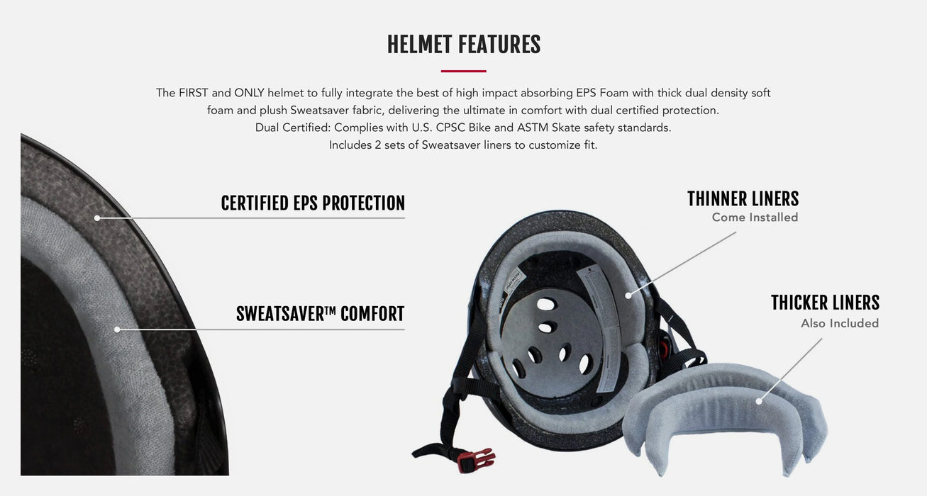 Triple 8 Certified Sweatsaver Helmet - Shaved Ice