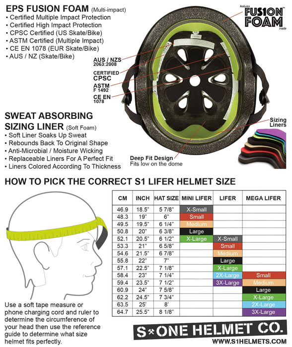 S1 Lifer Helmet - Black and White Tie-Dye Matte
