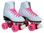 Epic Classic White & Pink Quad Roller Skates