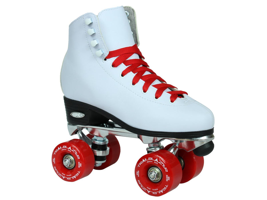 Epic Classic White & Red Roller Skates Package