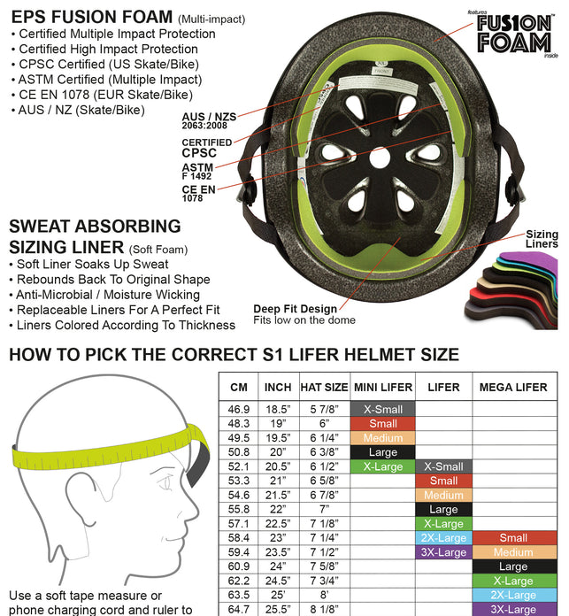 S1 Helmet Sizing Liners